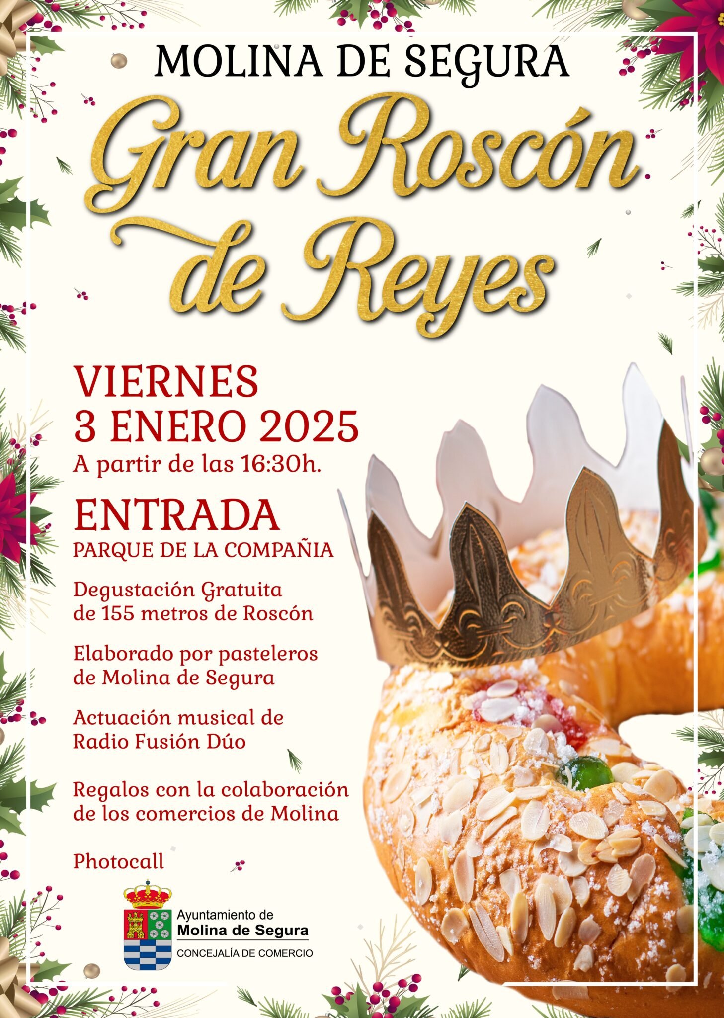 Navidad Molina Gran Roscón de Reyes Degustación gratuita Día 3 CARTEL