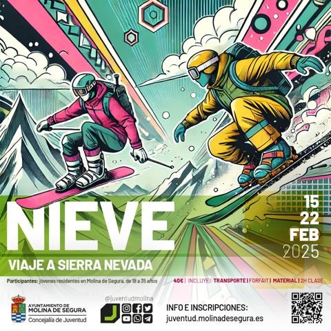 Juventud Molina Viajes a la nieve en Sierra Nevada 2025 Plazo inscripción CARTEL