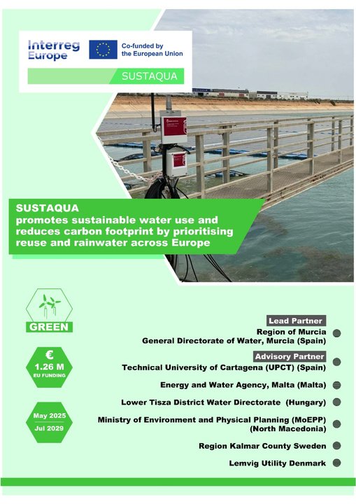 El póster informativo del proyecto europeo Sustaqua, dirigido por la región de Mercia.