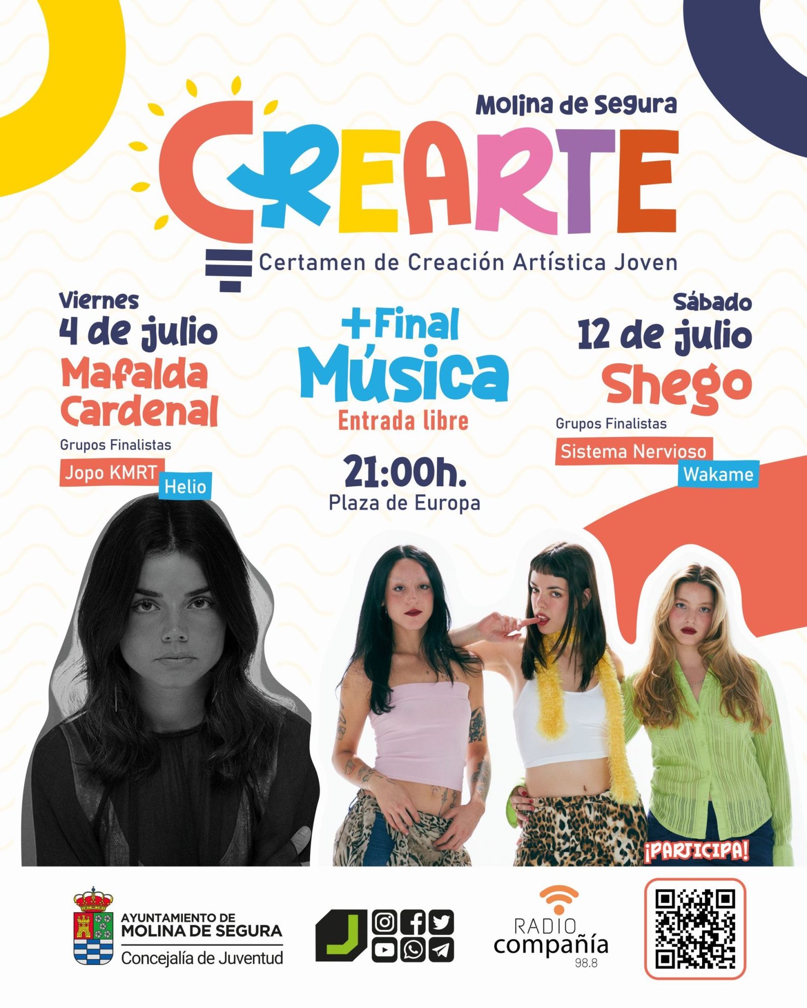 Juventud Molina CREARTE 2025 Final Música Días 4 y 12 CARTEL REDES