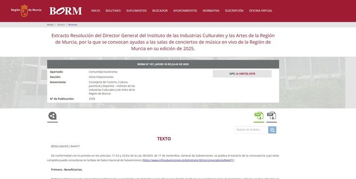 Bormas de la llamada para salas de música en vivo