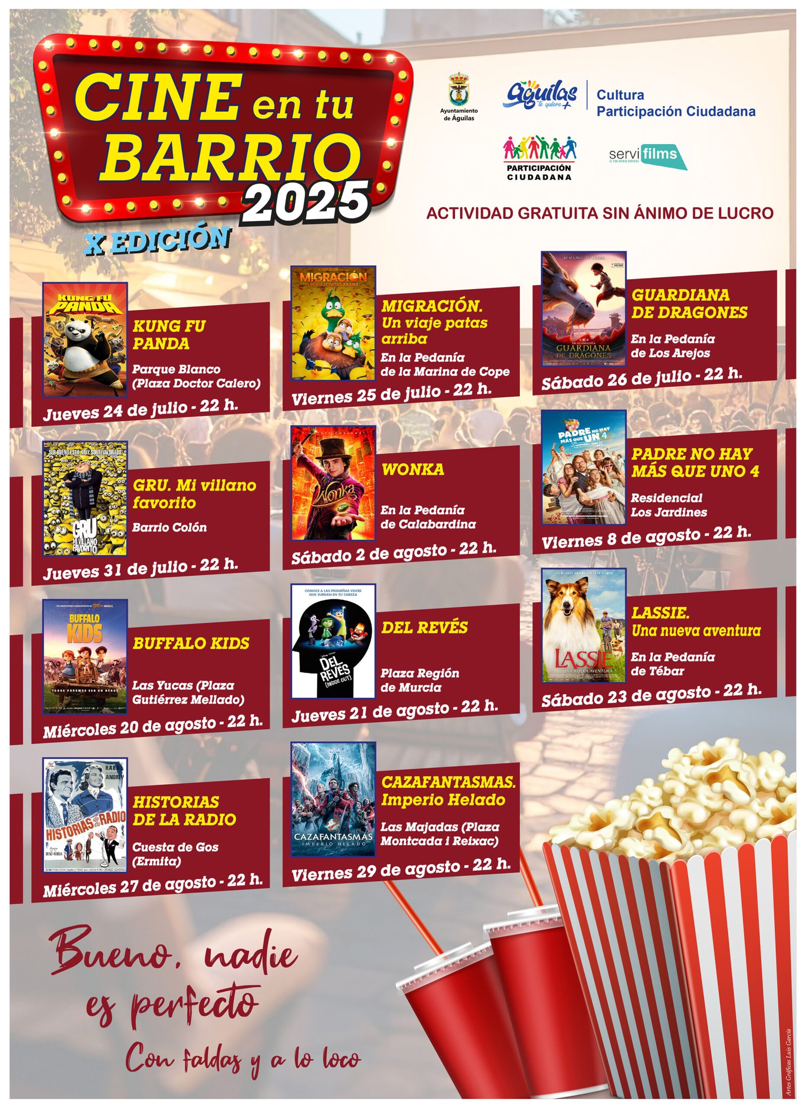 Todo listo para una nueva edición de cine en su vecindario