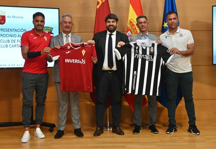López Miras presenta las ayudas de la Comunidad a Real Murcia y Cartagena