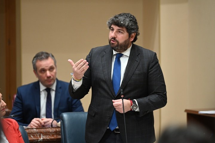 López Miras compareció hoy en el pleno de la Asamblea Regional