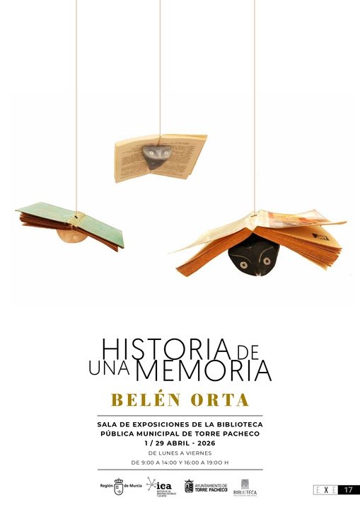 Cartel de la exposición de Belén Orta en la Biblioteca Pública de Torre Pacheco